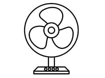 line drawing of fan