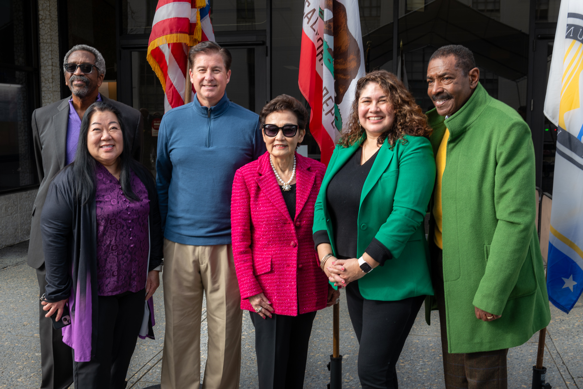 Supervisor Carson with other Board members and Susan S. Muranishi at the Administration Building Renaming Ceremony.